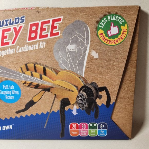 NEW DIY HONEY BEE MODEL Flapping Wing Eco Friendly Cardboard Craft Kit 3D Puzzle - Picture 12 of 16
